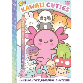 Kawaii Cuties: Coloring Book with Rainbow Pencil - by  Delaney Foerster (Paperback)
