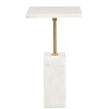 Side Table 22.4" H – White, Natural Marble Square Top & Iron Base by Zuo Modern - 2 of 4