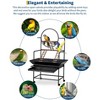 Bird Play Stand, Metal Parrot Playground with Perches, Ladders, Wheels & Removable Tray, Activity Gym for Parakeets. - 3 of 4