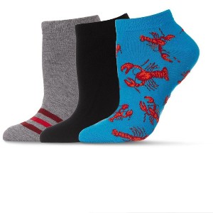 Memoi Women's 3 Pair Pack Lobsters Bamboo Blend Low-Cut Socks Blue Danube One Size - 1 of 3