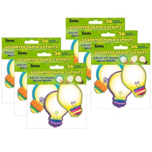 Eureka Color My World Light Bulbs Assorted Paper Cut Outs 36 Per Pack 6 Packs (EU-841006-6) - 1 of 2