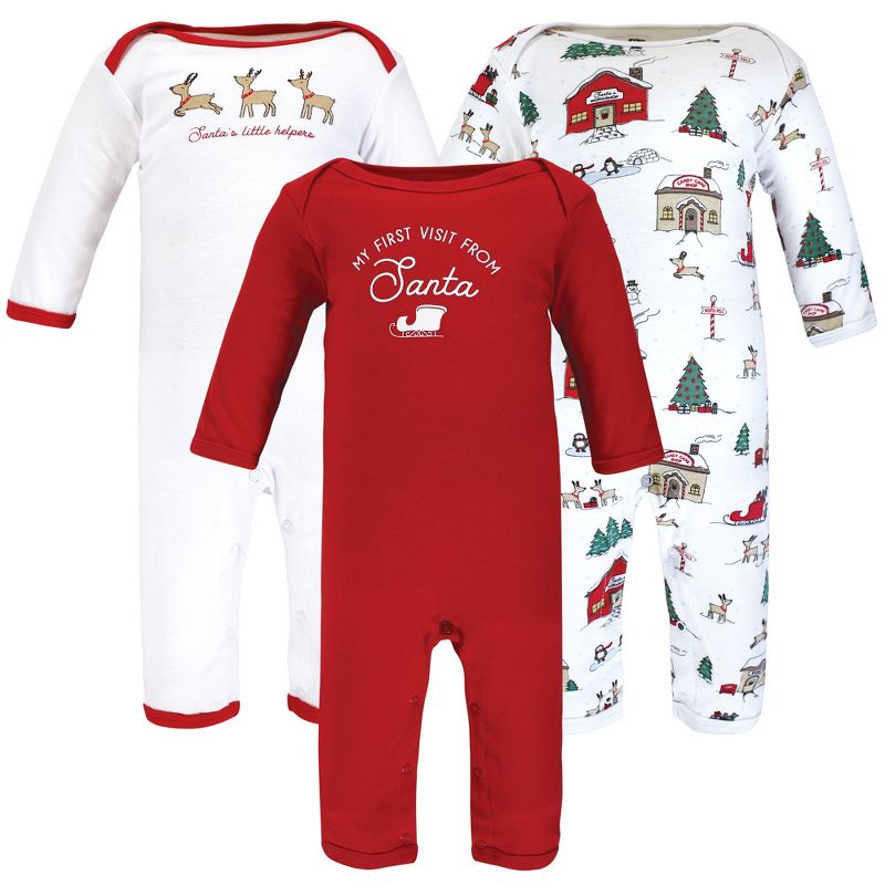 Hudson Baby Unisex Baby Cotton Coveralls, North Pole, 1 of 7