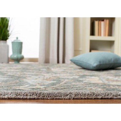 Bella Grey and Multi 5' x 5' Square Hand-Tufted Wool Rug