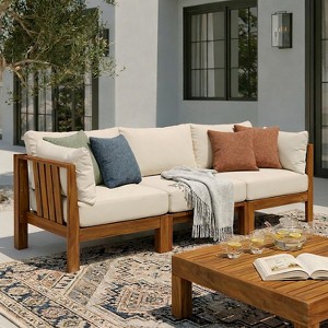 Christopher Knight Home Aion Modern Acacia Wood 3-Seater Sectional