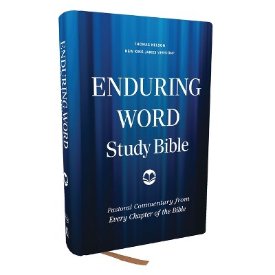 Enduring Word Study Bible: Pastoral Commentary from Every Chapter of the Bible (Nkjv, Hardcover, Red Letter, Comfort Print) - by  Thomas Nelson