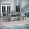 Emma and Oliver 7 PC Adirondack Dining Set with 72" Rectangle Indoor/Outdoor Recycled HDPE Table and 6 Chairs with Cupholders - 2 of 4