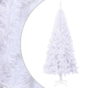 Aghana Digitals 8 ft White Artificial Christmas Tree with 1300 Lifelike PVC Branches, Sturdy Metal - 1 of 4