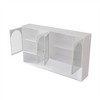 Wall Mounted Kitchen Sideboard, Wall Cabinet with 4 Glass Doors, Bottom Open Shelf,Wall Mount Minimalist Cabinet - 2 of 4
