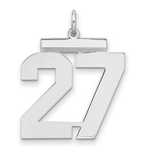 Black Bow Jewelry Sterling Silver, Athletic Collection, Large Polished Number 27 Pendant - 1 of 3