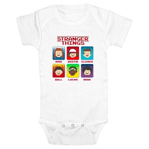 Infant's Stranger Things Group Shot 8-Bit Portraits Bodysuit - 1 of 3
