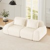 GDFStudio Greer 82" Modern Flannelette Upholstered 2-Seater Modular Sectional Sofa with 2 Pillows - 2 of 4