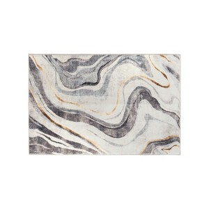 World Rug Gallery Contemporary Marble Washable Non Slip Area Rug - 1 of 4