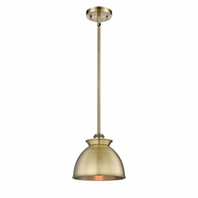 Adirondack - 1 Light Stem Hung Mini Pendant In Art Deco Style-10 Inches Tall and 8.13 Inches Wide
