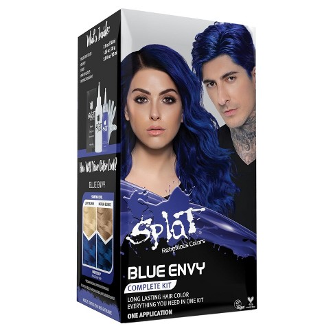 Splat Blue Envy Semi Permanent Hair Dye Kit With Bleach : Target