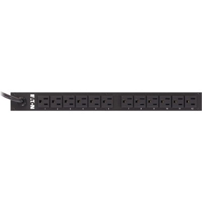 Eaton ePDU Basic 12-Outlets 1.44kW PDU - Basic - 12 x NEMA 5-15R - 120 V AC - 1440 W - 1U - Horizontal - Rack Mount