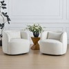 KINWELL 34" Wide Boucle Fabric Upholstered Swivel Armchair (Set of 2) - 2 of 4