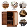 41.9" Home Bar Cabinet, Industrial Walnut Rattan Door Fold Out Bar Cabinet with Storage Bar Table - 4 of 4