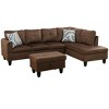 AndMakers 97 in. W Square Arm 3-piece L Shaped Polyester Modern Sectional Sofa with Storage - 3 of 4