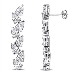EVERLY JEWELRY | Sterling Silver 14 3/8 CT TGW Cubic Zirconia Drop Pear Earrings - 1 of 4