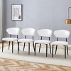 Minimalist Armless Faux Leather Dining Chairs Set of 4,Curved Back Upholstered Dining Room Chairs Set of 4,Metal Kitchen Chair-Coolbibila - 2 of 4
