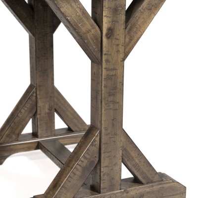 Rustic Trestle Base Rectangular Coffee Table in Walnut