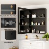 Belle Medicine Cabinet with Mirror, Recessed/Wall Mount Cabinet for Bathroom, Beveled Surface Mirror, Adjustable Tempered Glass Shelves, Black - 4 of 4