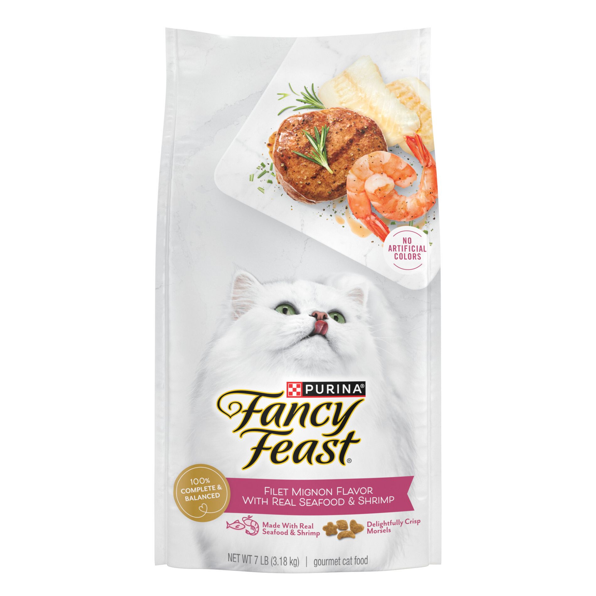 Fancy Feast Gourmet Beef Filet Mignon with Real Seafood and Shrimp Dry Cat Food - 7lbs