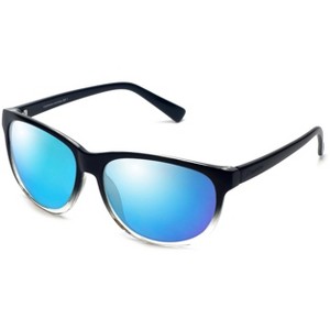 Coyote Eyewear BP-18 Polarized Sunglasses in Black/Clear Fade & Blue Mirror Lens - 1 of 1