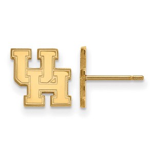 Black Bow Jewelry 14k Yellow Gold Houston Cougars NCAA Post Earrings - 1 of 3