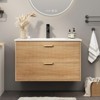 Bathroom Vanity with 2 Storage Darwers, Floating Wall Mounted Vanity with Sink, Faucet, Drain - 3 of 4