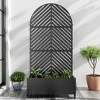 Lirago Metal Planter Box privacy screen Garden Bed with Trellis and Wheels - Black- 6 ft. H x 3 ft. W - 2 of 4