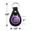 University of WisconsinStevens Point Primary Logo Black Leather Keychain - 2 of 4