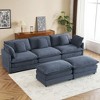 112.6" Modern Corduroy U-Shaped Modular Sectional Sofa with Side Storage Pockets & Two Movable Ottomans - 2 of 4