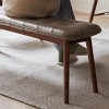 51" Leather Upholstered Dining Bench, Solid Oak Wood Table Bench for Living Room or Entryway-Baofuwish - 3 of 4