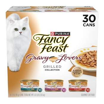 Purina Fancy Feast Gravy Lovers Variety Pack Chicken, Turkey & Beef Flavor Wet Cat Food Cans - 3oz/30ct