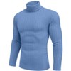 Ekouaer Mens Thermal Top Base Layers Turtleneck Long Sleeve Slim Fit Jumper Fall Winter Thermal Underwear Ribbed Lightweight - 2 of 4
