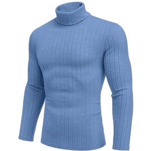 Ekouaer Mens Thermal Top Base Layers Turtleneck Long Sleeve Slim Fit Jumper Fall Winter Thermal Underwear Ribbed Lightweight - 1 of 4