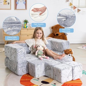 Dyonery Kids Sofa 10pcs Modular Kids Play Couch Convertible Foam and Floor Cushion Glow in The Dark - 1 of 4