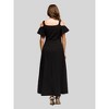 24seven Comfort Apparel Womens Cold Sholder Ruffle Sleeve A Line Maxi Dress - 3 of 4