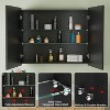 Elise Medicine Cabinet with Mirror, Surface or Recessed Bathroom Medicine Cabinet, Adjustable Tempered Glass Shelves, Reversible, Black - 3 of 4