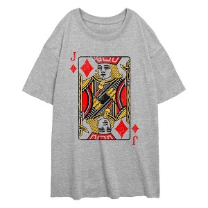 Junior's Lost Gods Queen of Diamonds Distressed T-Shirt - 1 of 2