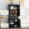 72" Kitchen Pantry Storage Cabinet, Traditional Freestanding Cupboard with 4 Doors and 2 Adjustable Shelves, Large Central Drawer, X-Frame - 4 of 4