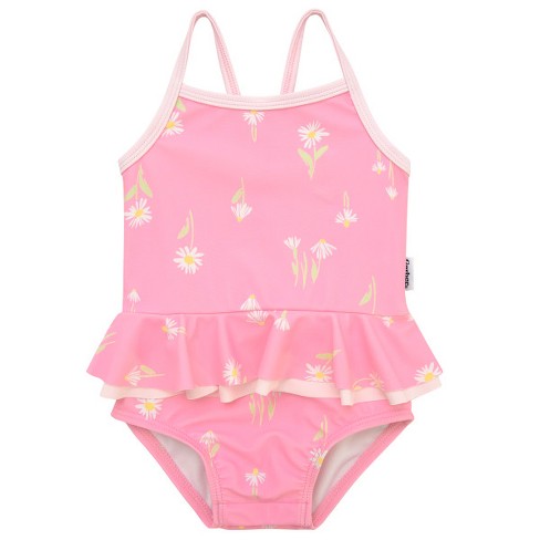 Gerber Baby Girls One piece Swimsuit Pink Daisies 0 3 Months