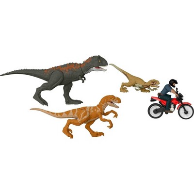 Photo 1 of Jurassic World: Dominion Legacy Collection Owen Escape Pack with Motorcycle, Owen  3 Dinosaur Figures