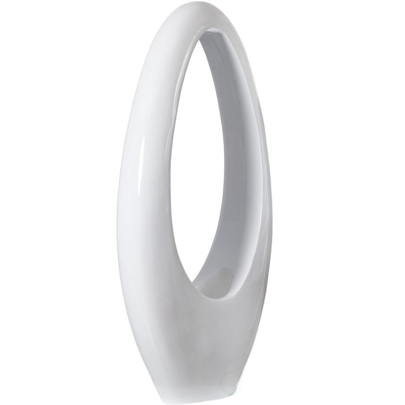 Uniquewise Modern Decorative White Oval Centerpiece Vase Wedding Flower Stand Holder, for Living Room, Entryway or Dining Room, 40 inch, 4 of 6
