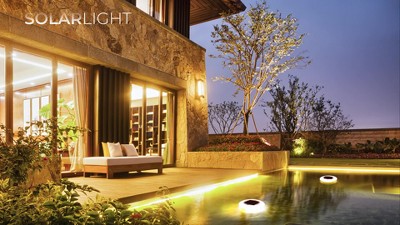 Black Solar LED Pathway Light with Dusk to Dawn Sensor