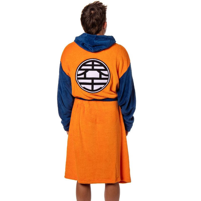 Dragon Ball Z Goku Adult Fleece Hooded Bathrobe for Men And Women Costume Robes, 3 of 5