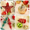 Aoibox 78 Pack Christmas Tree Ornaments Red Green Gold Shatterproof Ball and Star Set Assorted Sizes with Hooks for Holiday Decor - 4 of 4