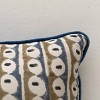 Mela Artisans Nazar Blockprint Pillow Cover, Blue- 14x20" - 4 of 4