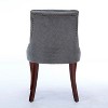 CAVINAS Modern Dining Chairs Set of 2, Chenille Upholstered Side Chairs with Nailhead Trim, Double Cushion Back and Curved Solid Wood Legs - 3 of 4